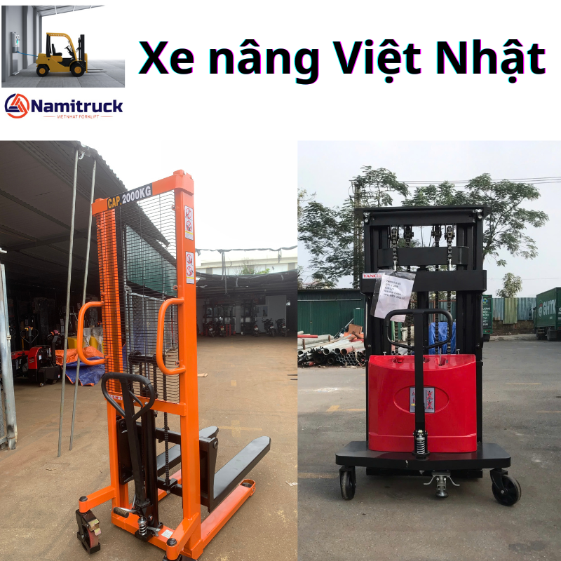 Xe nâng bán tự động và xe nâng tay cao 1 Xe nâng bán tự động và xe nâng tay cao
