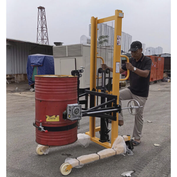 Xe nâng thùng phuy bằng tay 350kg nâng cao 1.5m